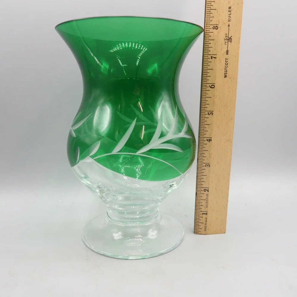 Lenox‎ Petite Floral Christmas Emerald Green Hurricane Candle Holder 8